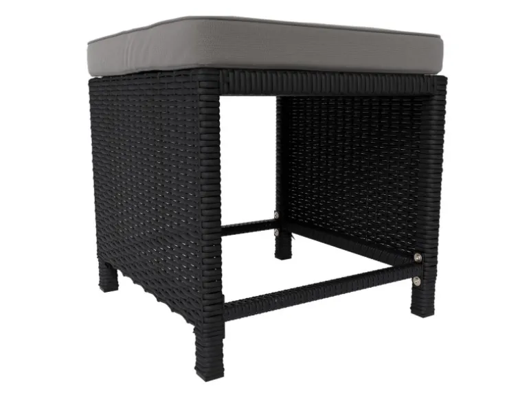 Juskys 2in1 Polyrattan Relax Gartenmöbel Set Jamaika Schwarz Grau