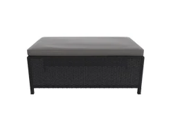 Juskys 2in1 Polyrattan Relax Gartenmöbel Set Jamaika Schwarz Grau