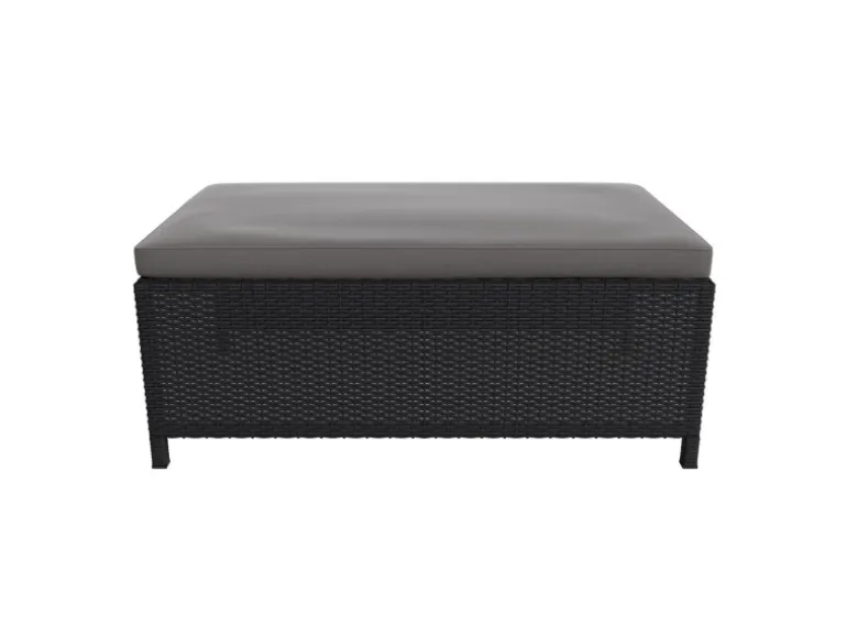 Juskys 2in1 Polyrattan Relax Gartenmöbel Set Jamaika Schwarz Grau