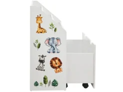 Juskys Kinder Bücherregal Mit 3 Fächern Und Herausziehbarer Spielzeugkiste