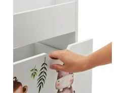 Juskys Kinder Bücherregal Mit 3 Fächern Und Herausziehbarer Spielzeugkiste
