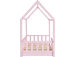 Juskys Kinderbett Marli 80 x 160 cm mit Matratze Rosa