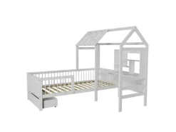 Juskys Kinderbett Yari 90x200 cm Weiß