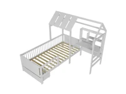 Juskys Kinderbett Yari 90x200 cm Weiß