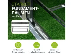 Juskys Metall Geräteschuppen Gerätehaus XL mit Satteldach in Anthrazit