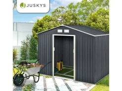 Juskys Metall Geräteschuppen Gerätehaus XL mit Satteldach in Anthrazit