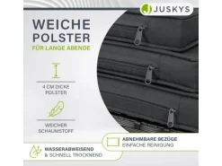 Juskys Polyrattan Essgruppe Baracoa XL 11 Teilig Schwarz