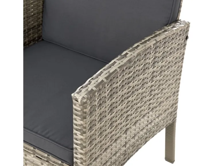 Juskys Polyrattan Gartenmöbel Sitzgruppe Turin Grau Meliert