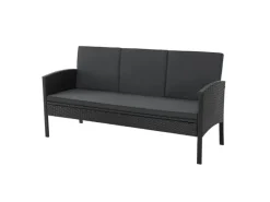 Juskys Polyrattan Gartenmöbel Sitzgruppe Turin Schwarz