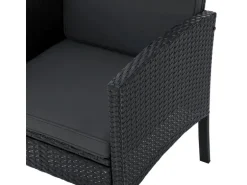 Juskys Polyrattan Gartenmöbel Sitzgruppe Turin Schwarz