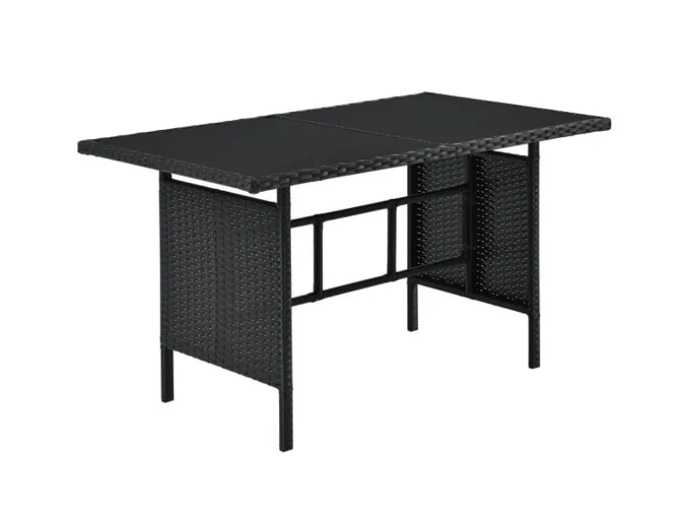 Juskys Polyrattan Gartenmöbel Lounge Manacor Schwarz mit Bezügen in Dunkelgrau