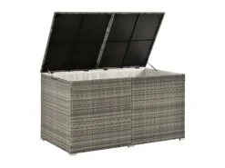 Juskys Polyrattan Gartenmöbel Auflagenbox Ikaria mit Innenplane in Grau Meliert