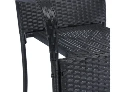 Juskys Polyrattan Gartenstühle Yoro 4er Set Stapelbar mit Armlehnen Schwarz
