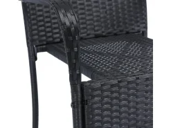 Juskys Polyrattan Gartenstühle Yoro 8er Set Stapelbar mit Armlehnen Schwarz