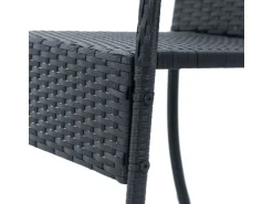 Juskys Polyrattan Gartenstühle Yoro 8er Set Stapelbar mit Armlehnen Schwarz