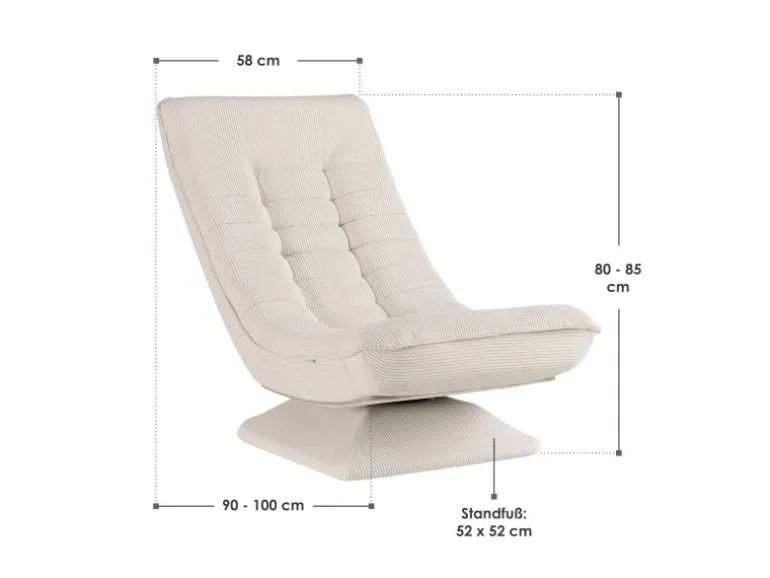 Juskys Relaxsessel Korsika Cord Beige