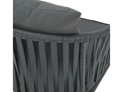 Juskys Rope Stühle 2er Set mit Sitz und Rückenkissen Dunkelgrau