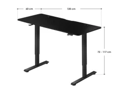 Juskys Schreibtisch Office Stand 120 x 60 cm Schwarz