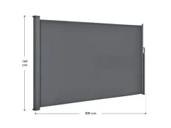 Juskys Seitenmarkise Dubai 300 x 160 cm Dunkelgrau