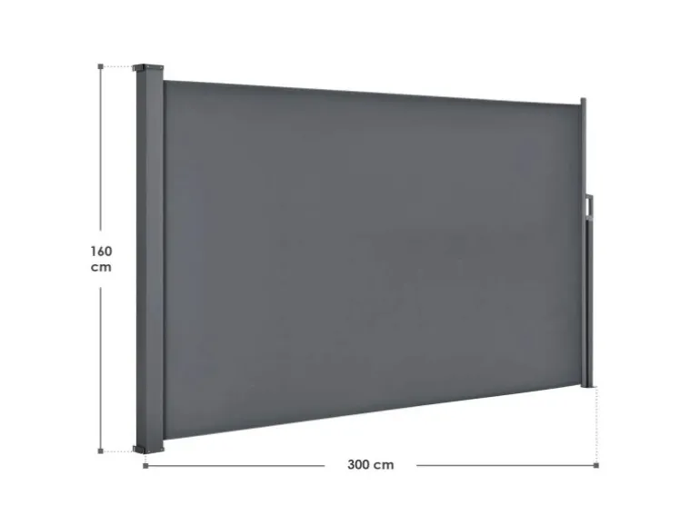 Juskys Seitenmarkise Dubai 300 x 160 cm Dunkelgrau