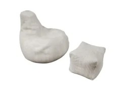 Juskys Sitzsack Chillex mit Hocker L in Stoff Cord Beige