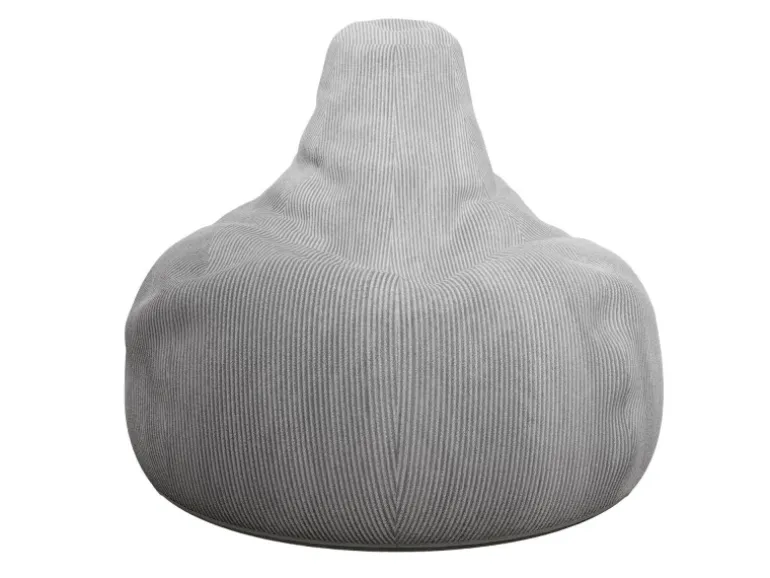 Juskys Sitzsack Chillex mit Hocker L in Stoff Cord Hellgrau