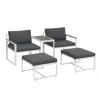Juskys Sofa Set Gartenmöbel Bari mit Bezügen in Dunkelgrau