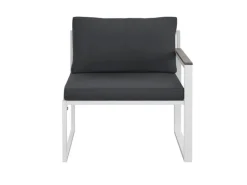 Juskys Sofa Set Gartenmöbel Bari mit Bezügen in Dunkelgrau