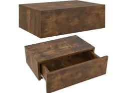 Juskys Wandregal Nachttisch 46x30x15 cm mit Schublade Holzoptik