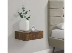 Juskys Wandregal Nachttisch 46x30x15 cm mit Schublade Holzoptik