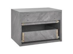 Juskys Wandschrank Nachttisch 40x29x30 cm mit 2 Schubladen Betonoptik