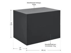 Juskys Wandschrank Nachttisch 40x29x30 cm mit 2 Schubladen Schwarz
