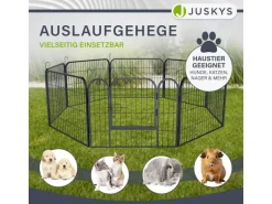 Juskys Welpenauslauf aus Metall 80 x 60 cm 8 Teilig