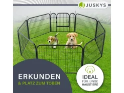 Juskys Welpenauslauf aus Metall 80 x 60 cm 8 Teilig