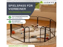 Juskys Welpenauslauf aus Metall 80 x 60 cm 8 Teilig