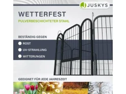 Juskys Welpenauslauf aus Metall 80 x 60 cm 8 Teilig