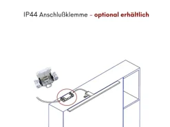 kalb LED Badleuchte Spiegellampe Aufbauleuchte für Spiegel Schrank Oder Wand 230VAC IP44 Chrom 4000K 45cm Länge