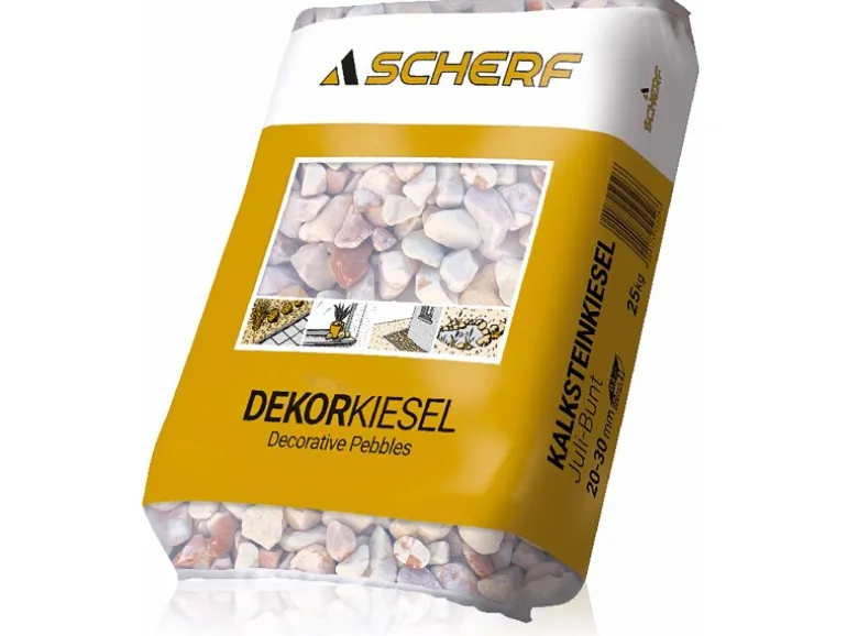 Kalksteinkiesel Juli-Bunt 20 - 30 mm 25 kg PE-Sack