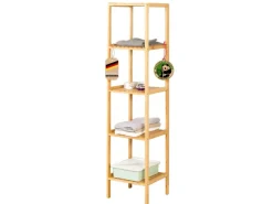 KARAT Bambus Standregal Lowa Platzsparendes Holzregal Mit 5 Etagen