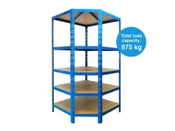 KARAT Eckregal - Hohe Traglast - Individuell Einsetzbar - Blau 180 x 90 x 42 x 60 cm