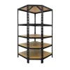 KARAT Eckregal Traglast 875 kg Individuell Einsetzbar Schwarz 180 x 90 x 42 x 60 cm