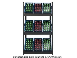 KARAT Flaschenkastenständer Osaka Getränkekistenregal für 6 Kästen 160 x 80 x 30 cm