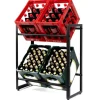 KARAT Flaschenkastenständer Kenji - Robustes Lagerregal für Büro, Küche, Garage oder Flur - Schwarz - 70 x 32 x 79 cm