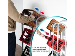KARAT Flaschenkastenständer Rocket - Regal mit Wandbefestigung - Grau - Für 3 Kästen - 49,5 x 32,5 x 115,5 cm