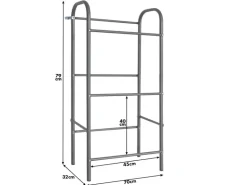 KARAT Flaschenkastenständer Rocket - Regal mit Wandbefestigung - Grau - Für 3 Kästen - 49,5 x 32,5 x 115,5 cm