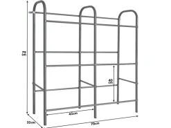 KARAT Flaschenkastenständer Rocket - Regal mit Wandbefestigung - Grau - Für 6 Kästen - 96 x 32,5 x 115,5 cm