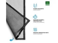 KARAT Fliegengitter Johnny Gestreift Klebemontage Klettverschluss 90 x 220 cm