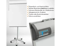 KARAT Flipchart Piranha mit Sternfuß Mobile Präsentationswand 67 x 105 cm