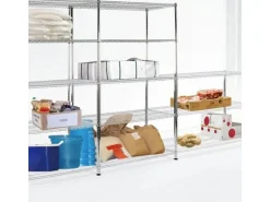 KARAT Gitterregal Everest 350 kg Belastbarkeit 5 Böden Verchromt 90 x 45 x 200 cm