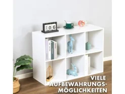 KARAT Holzregal Vermont Stilvoller Raumteilerregal Mit 6 Fächern